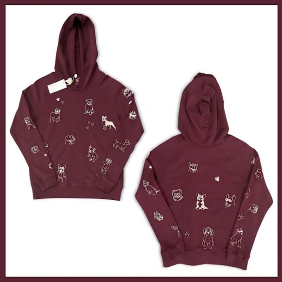 NWT Johnny Was Tippi Embroidered Dogs Cropped Hooded Sweatshirt - Picture 14 of 16